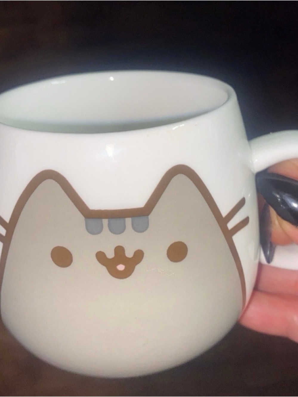 Pusheen Cat Ceramic Mug - White and Light Brown